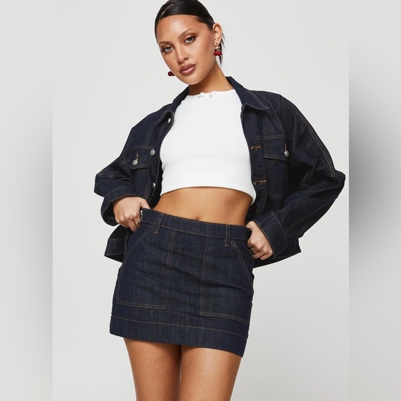 Princess Polly Dresses & Skirts - Hughes Mini Skirt Dark Wash Denim